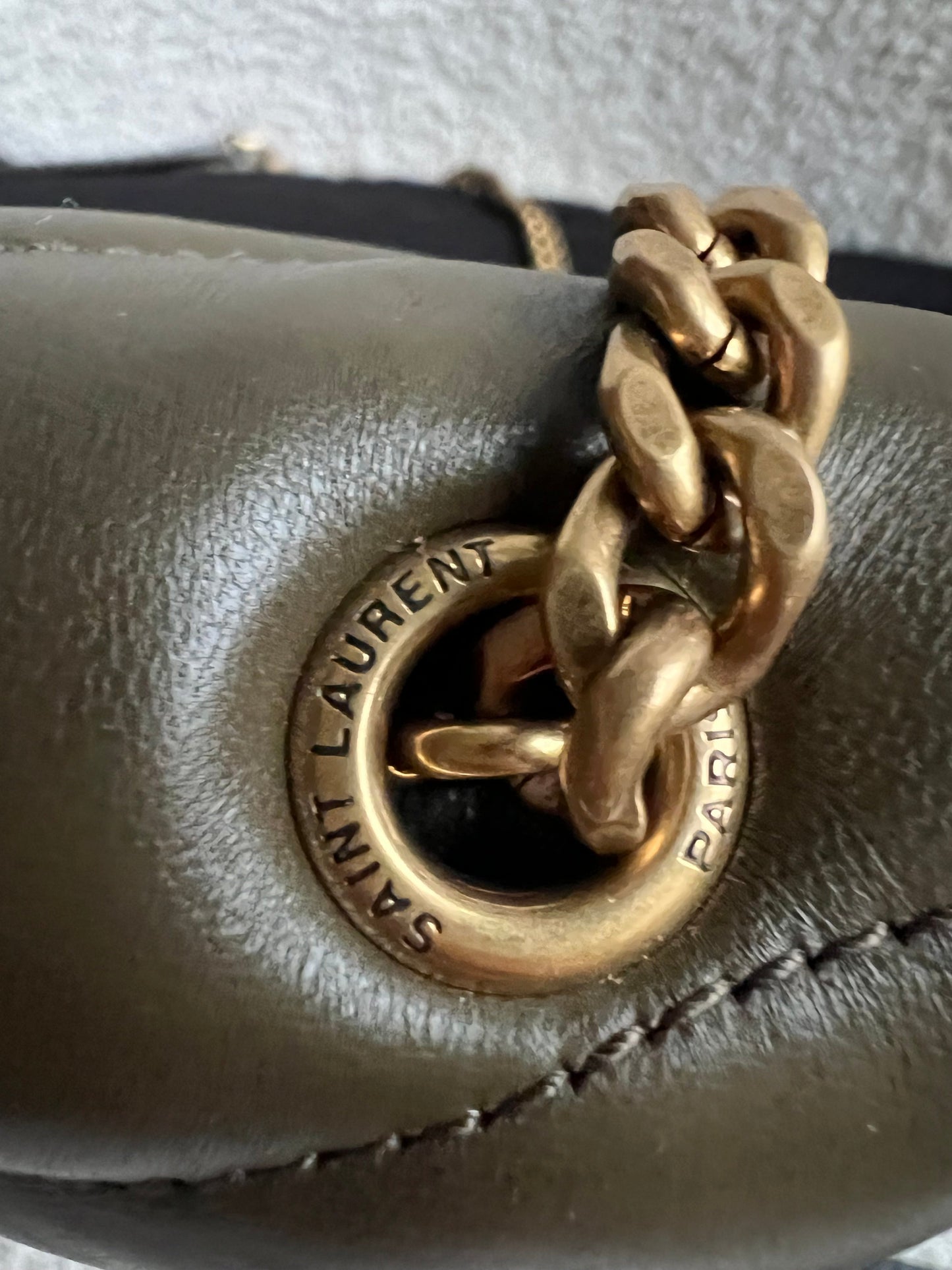 Yves Saint Laurent (YSL) Mini Puffer in Light Musk Quilted Lambskin (RRP £1720)