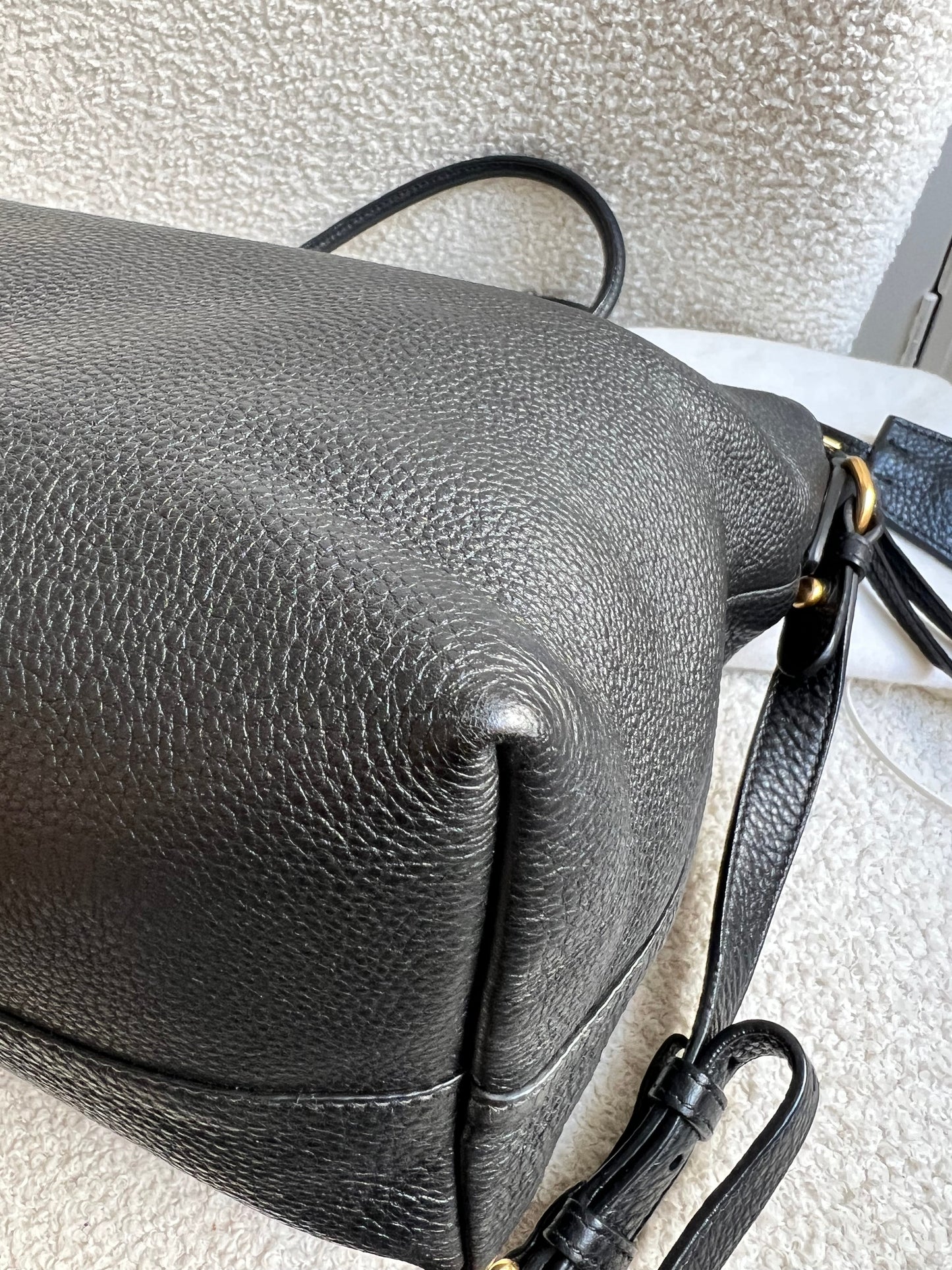 Prada Black Vitello Daino Shoulder Bag