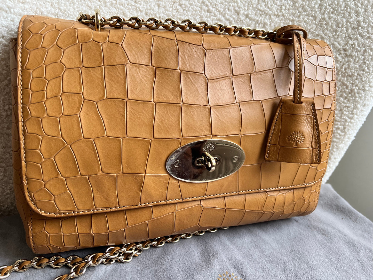 Mulberry Biscuit Brown Croc Medium Lily