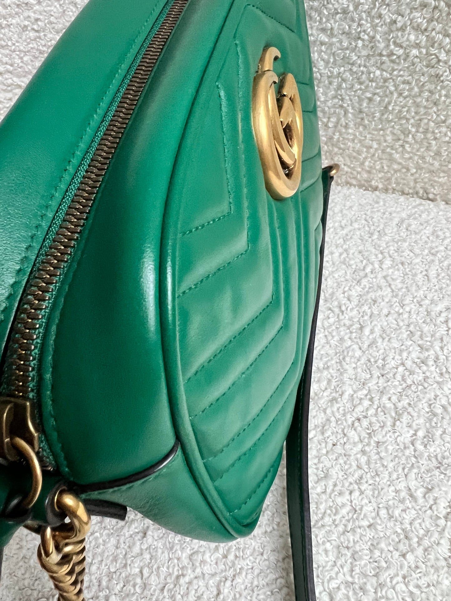 Gucci GG Green Marmont Small Shoulder Bag (RRP £1440)