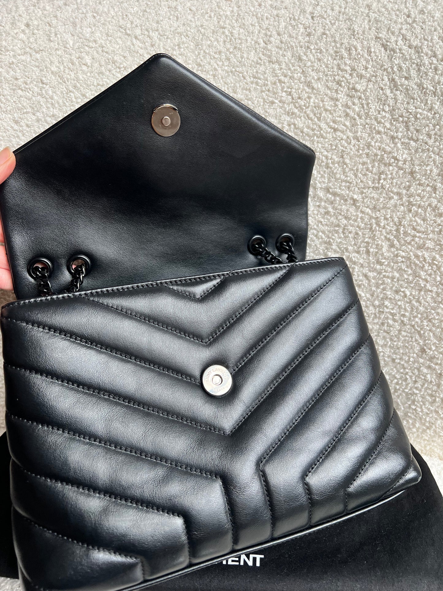 Yves Saint Laurent (YSL) Black on Black Small Lou Lou (RRP £1,940)