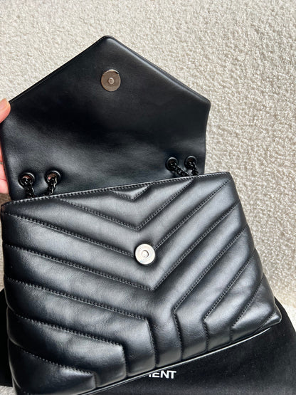 Yves Saint Laurent (YSL) Black on Black Small Lou Lou (RRP £1,940)