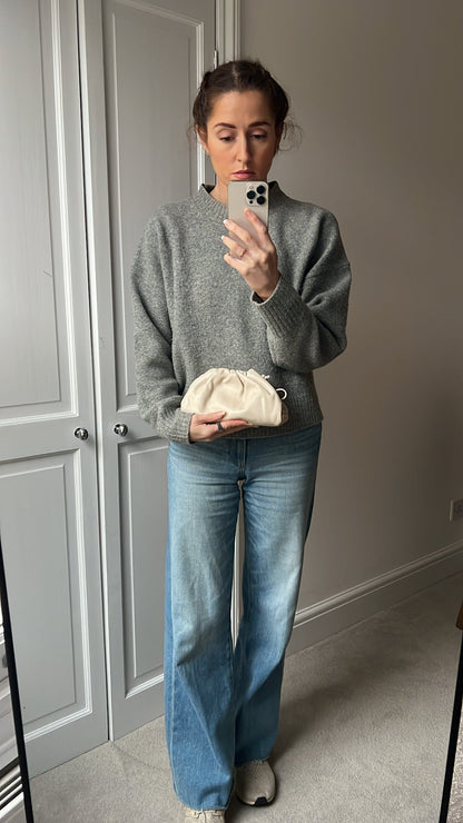 Bottega Veneta Cream Mini Pouch Clutch