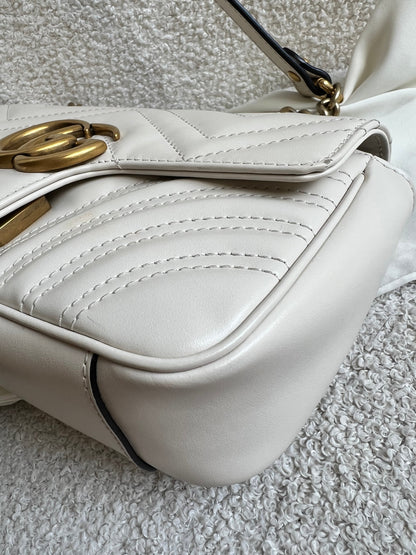 Gucci GG White Marmont Mini Shoulder Bag (RRP £1,890)