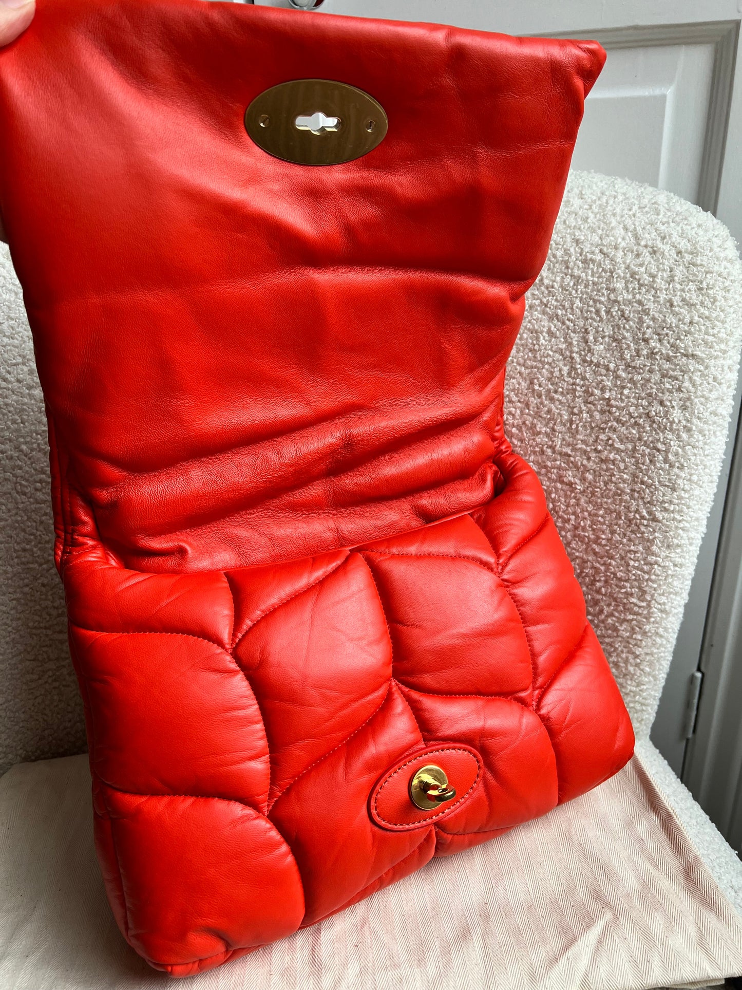 Mulberry Coral Orange Softie in Pillow Effect Nappa Leather (RRP £1650)