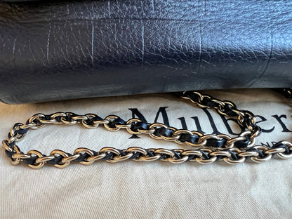 Mulberry Midnight Croc Medium Lily with Gold Hardware