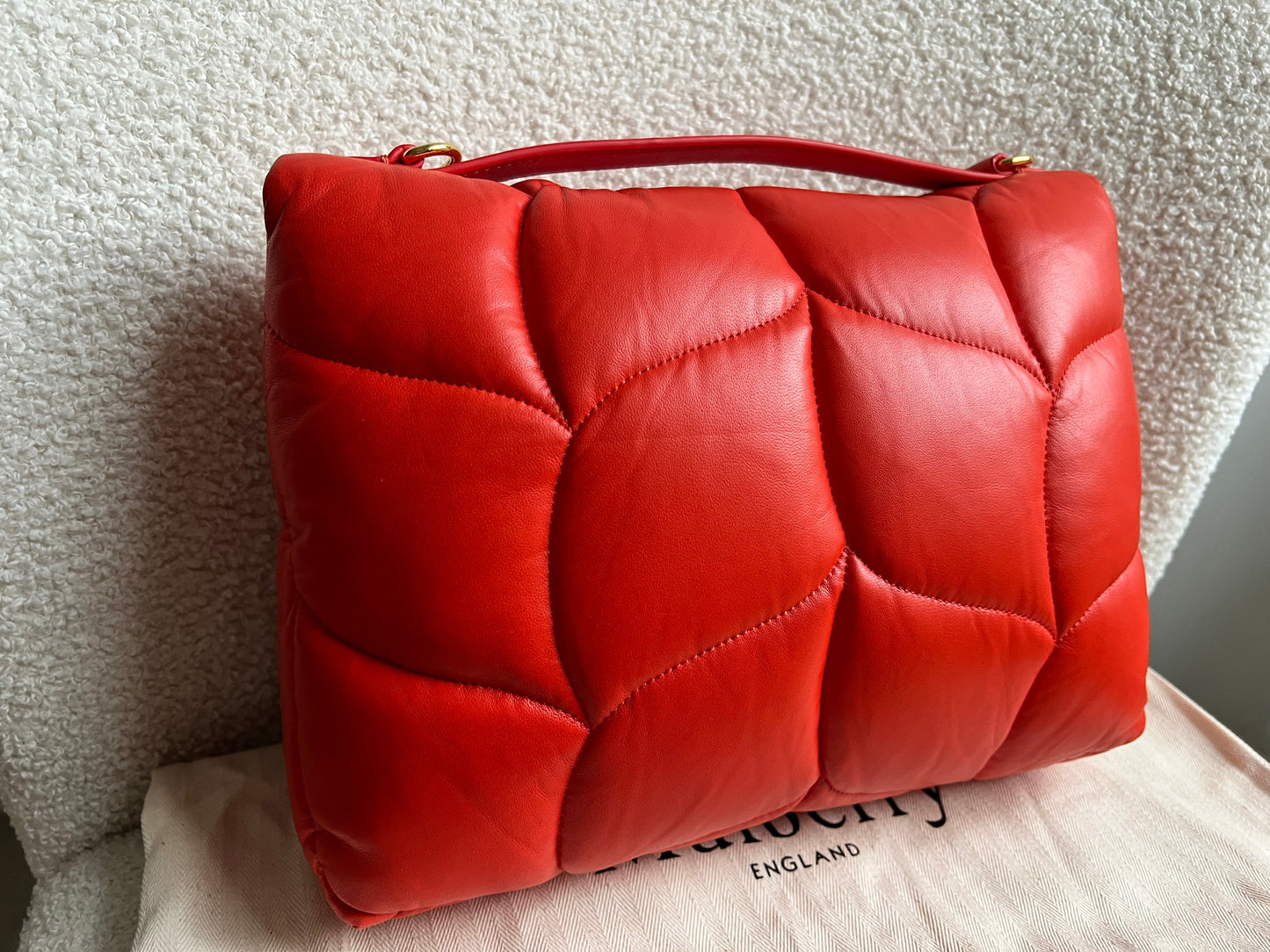 Mulberry Coral Orange Softie in Pillow Effect Nappa Leather (RRP £1650)