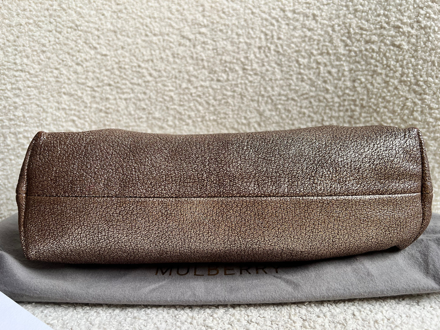 Mulberry Metallic Mushroom Clemmie Clutch (RRP £695)