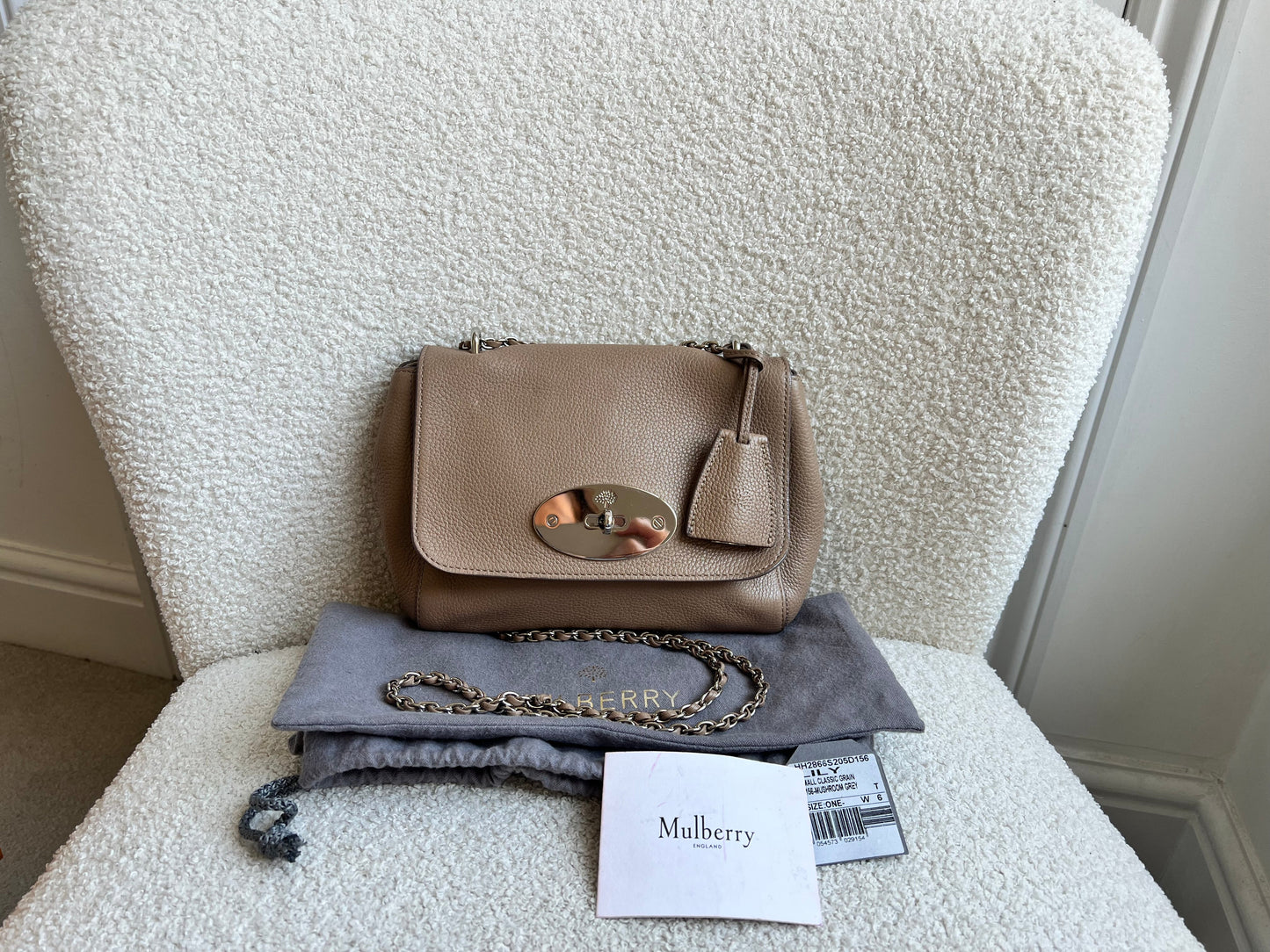 Mulberry Mushroom Grey Regular Lily with Silver Hardware (RRP £995)