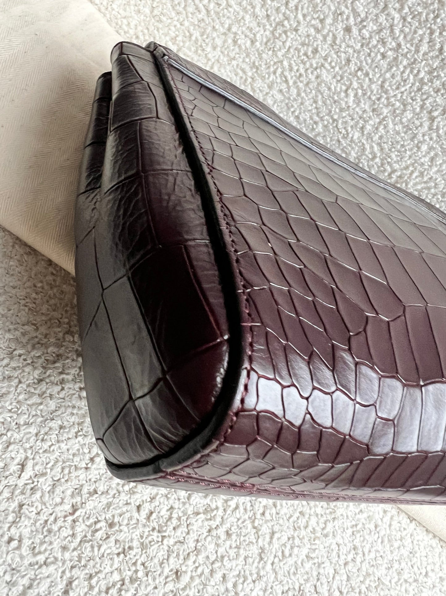 Mulberry Oxblood Deep Embossed Croc Medium Lily (RRP £1095)