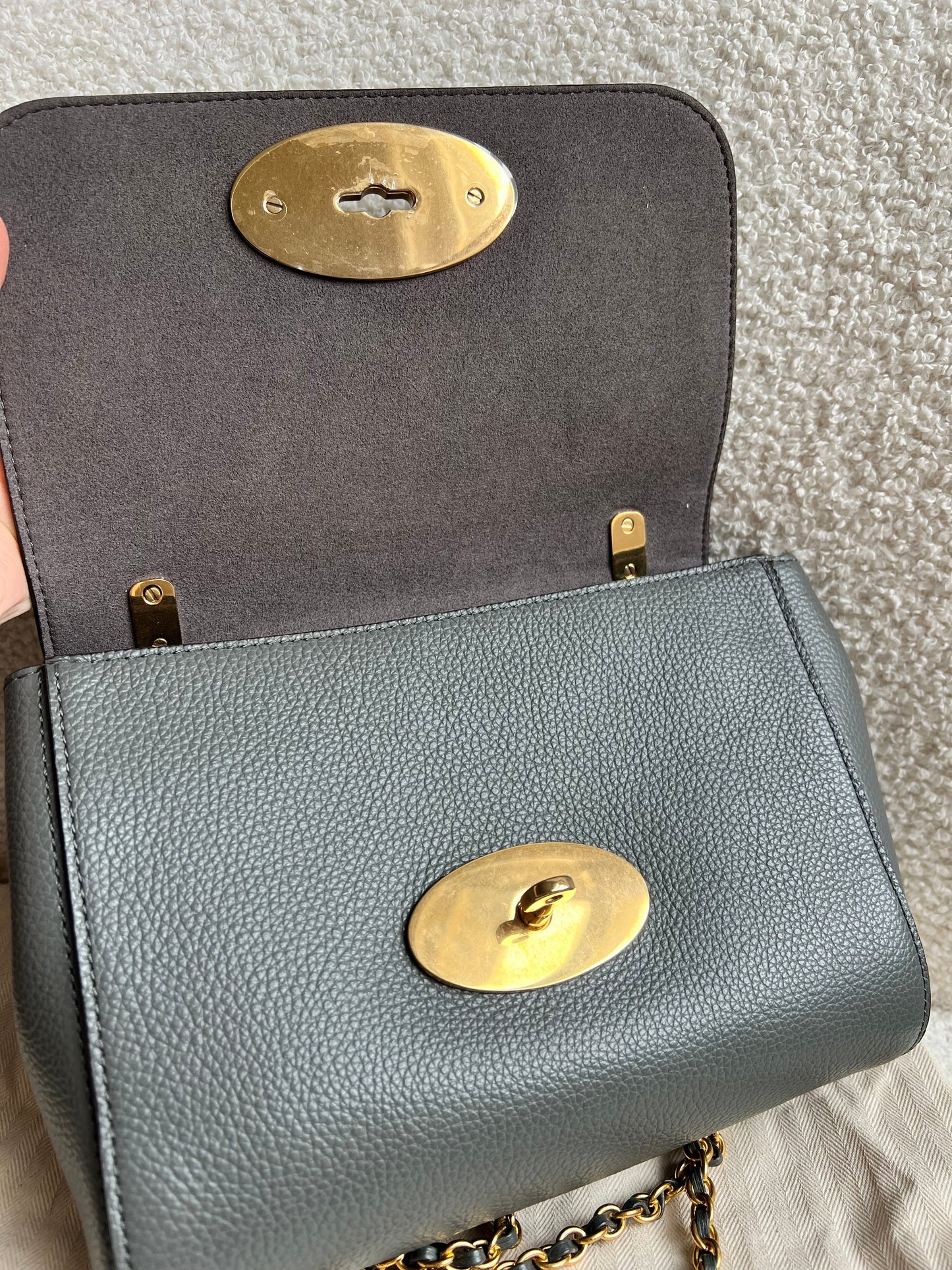Mulberry Charcoal Grey Regular Lily with Gold Hardware (RRP £995)