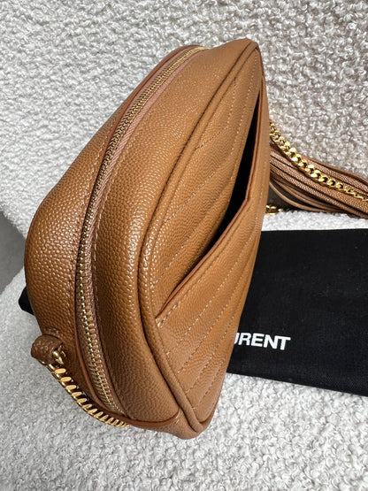 Yves Saint Laurent (YSL) Tan Mini Lou Camera Bag (RRP £1285)