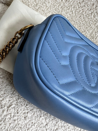 Gucci GG Blue Marmont Mini Shoulder Bag (RRP £1,360)