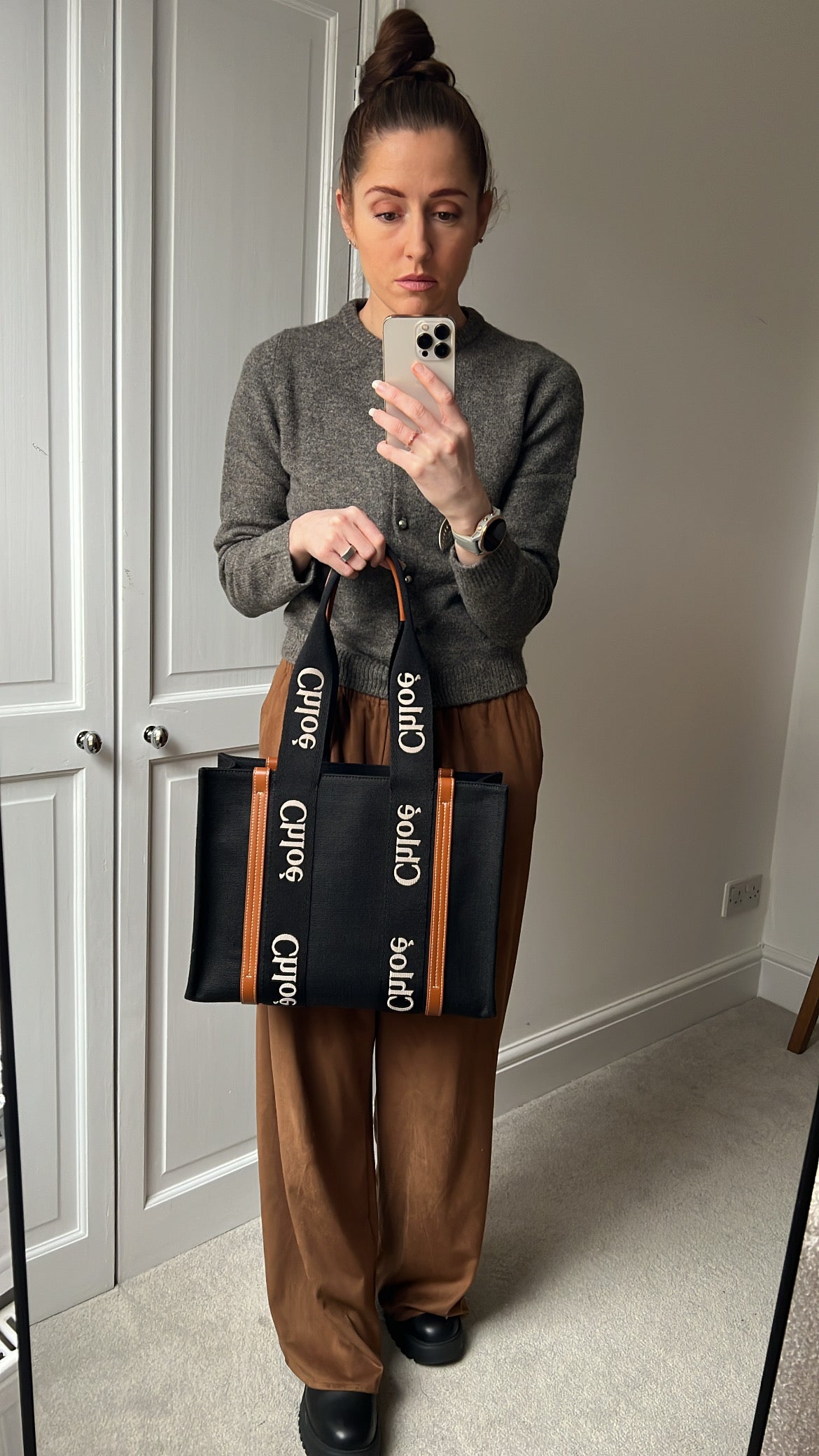 Chloe Medium Black Woody Tote Bag (RRP £990)