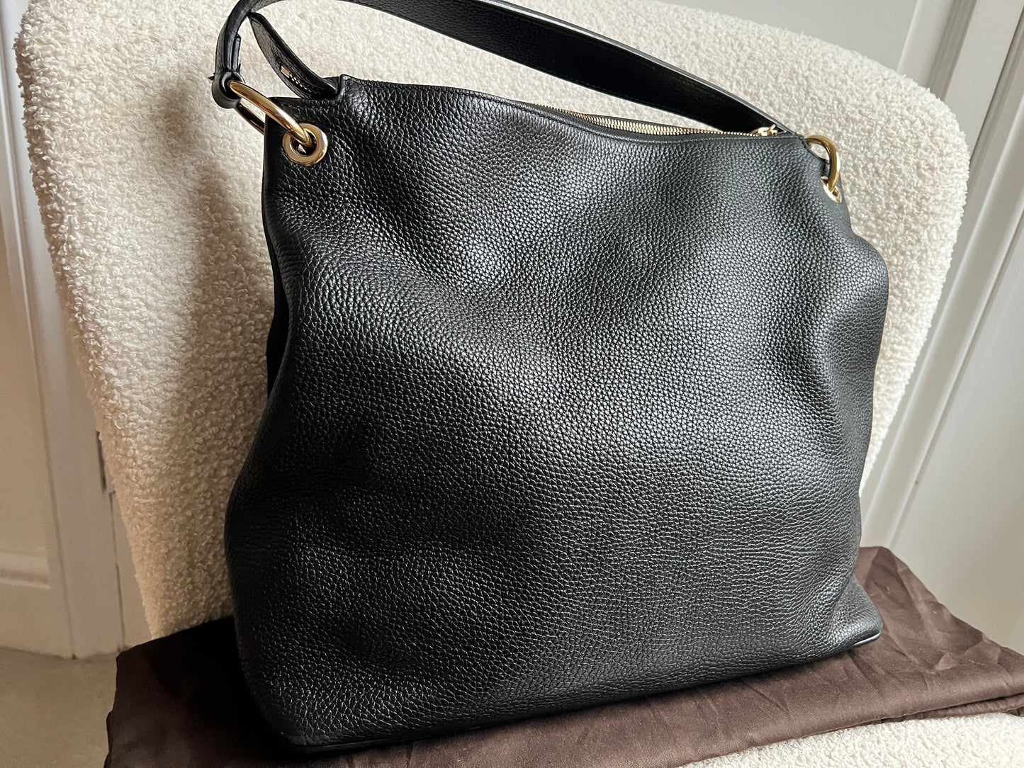 Gucci Soho Large Hobo in Black Pebbled Calfskin