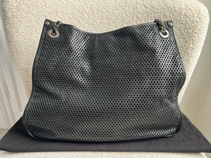 Chanel Black Perforated Up in the Air Tote Retro