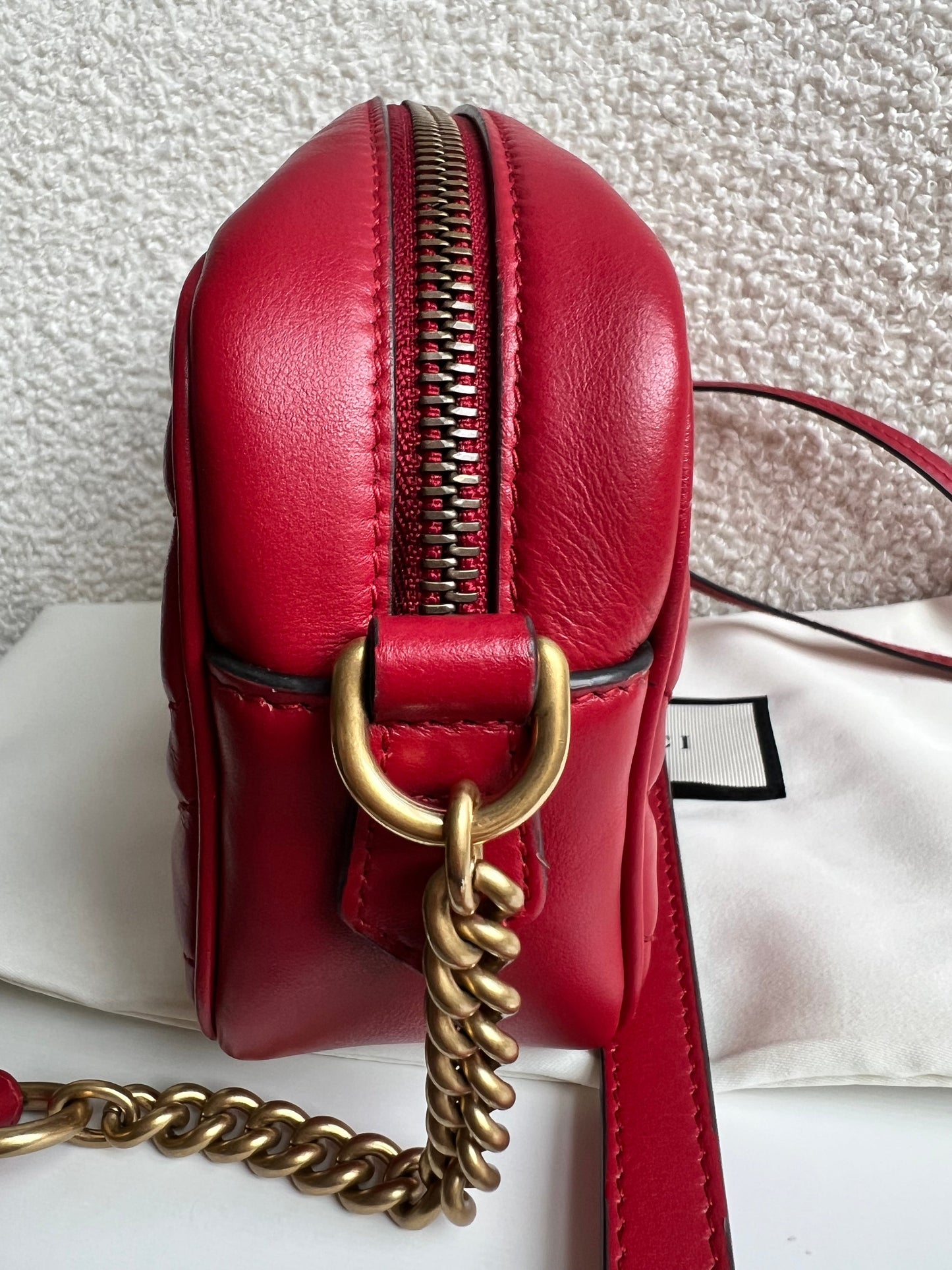 Gucci GG Hibiscus Red Marmont Mini Shoulder Bag (RRP £1360)