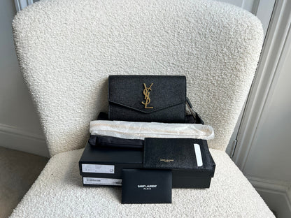 Yves Saint Laurent (YSL) Black Uptown Chain Wallet (RRP £1110)