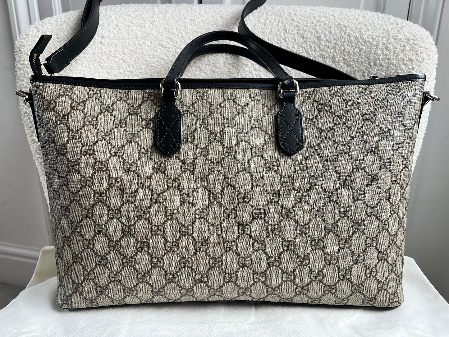 Gucci GG Supreme Coated Canvas Convertible Zip Tote