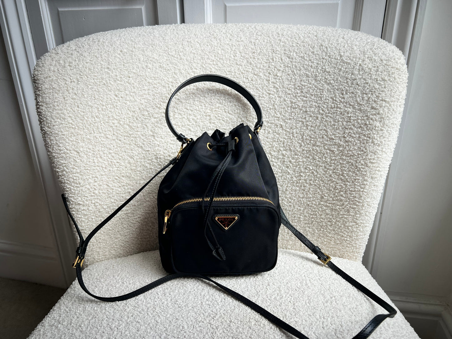 Prada Re-Nylon Duet Black Bucket Bag (RRP £1380)