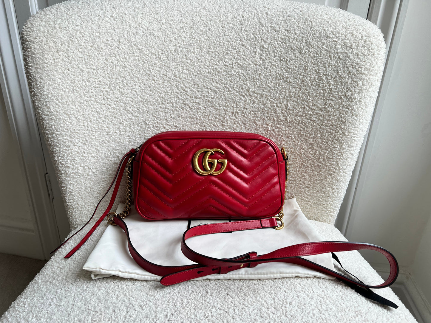 Gucci GG Red Marmont Small Shoulder Bag (RRP £1,440)