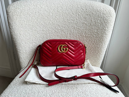 Gucci GG Red Marmont Small Shoulder Bag (RRP £1,440)