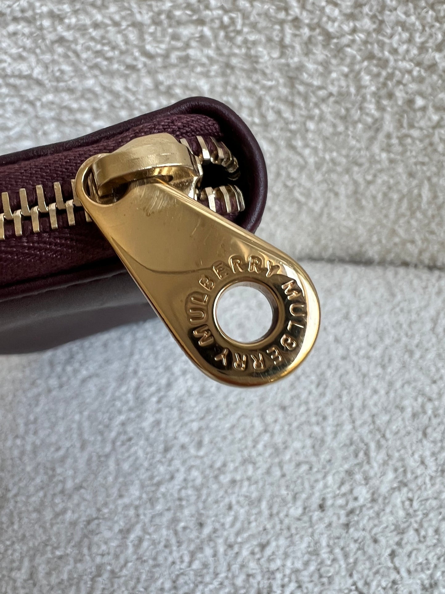Mulberry Cara 'Lion & Heart Rivets' Zip Around Continental Purse in Oxblood Silky Calf