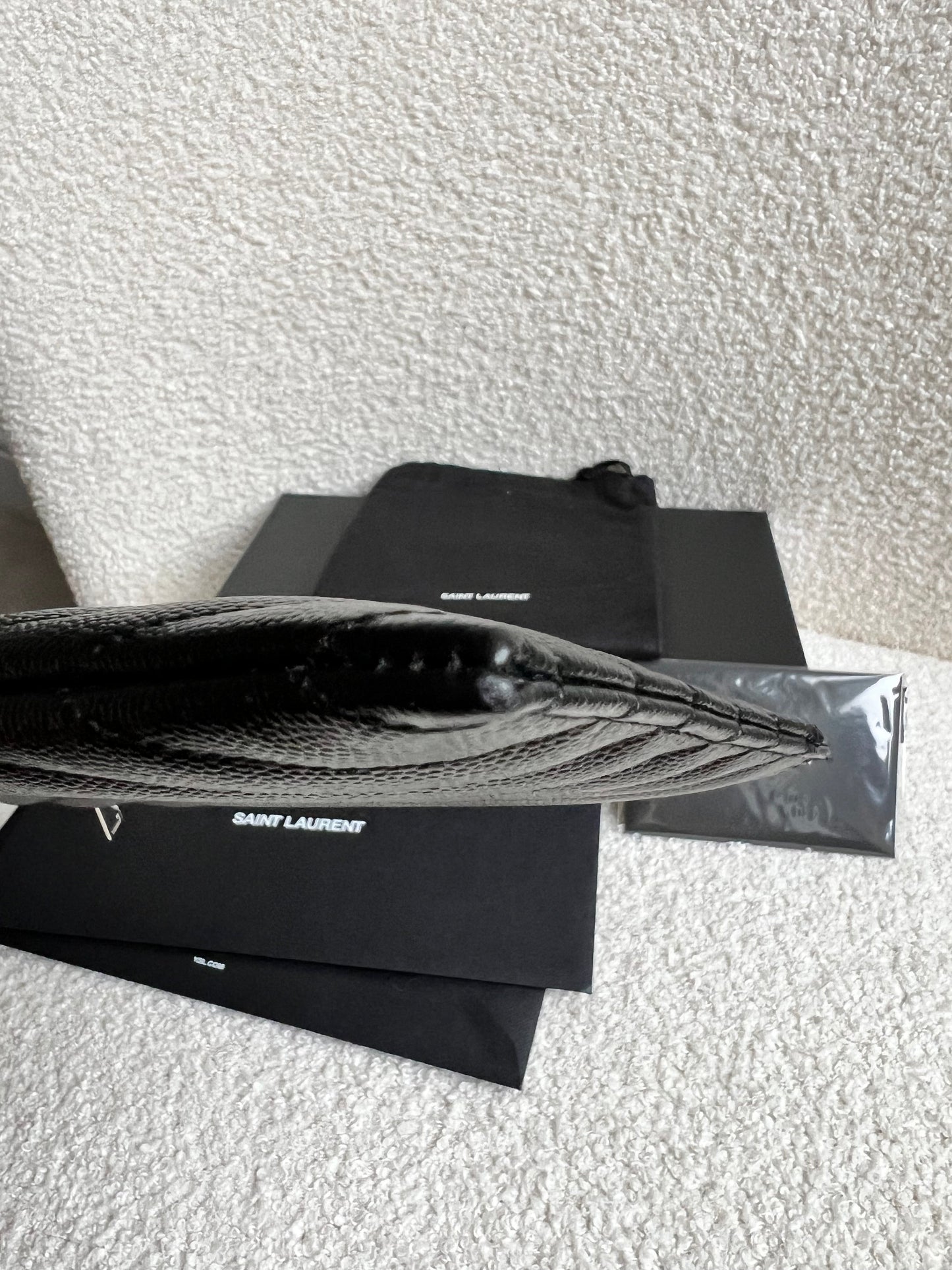 Yves Saint Laurent (YSL) Black Cassandra Zip Pouch (RRP £365)