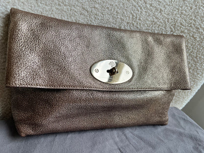 Mulberry Metallic Mushroom Clemmie Clutch (RRP £695)