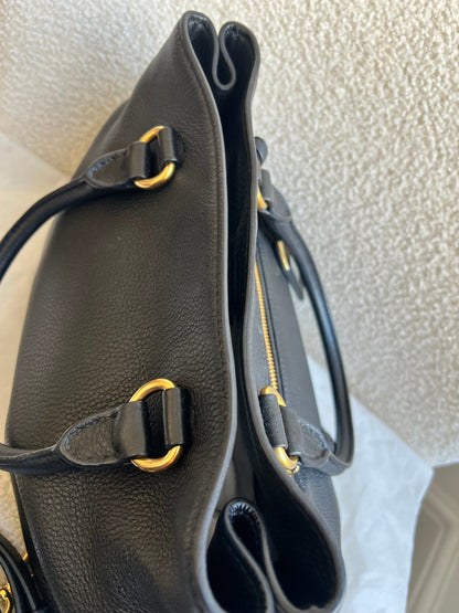 Prada Black Vitello Daino Tote