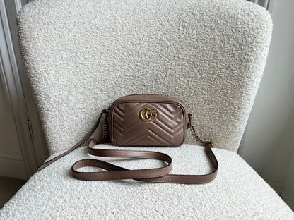 Gucci GG Dusty Pink Marmont Mini Shoulder Bag (RRP £1,360)
