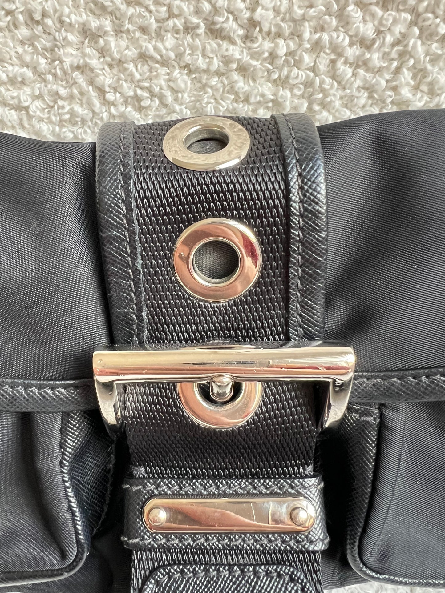 Prada Vintage Nylon Buckle Shoulder Bag