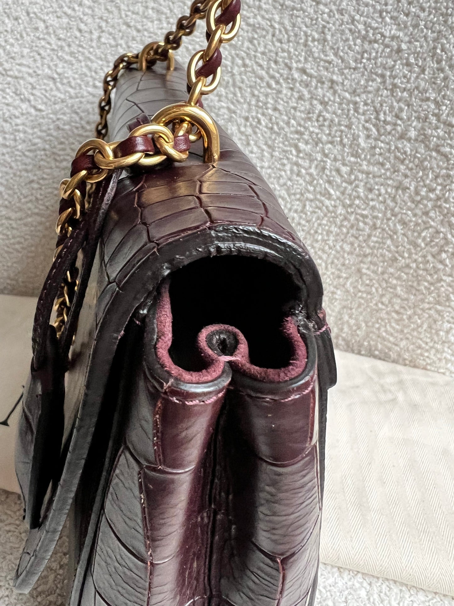 Mulberry Oxblood Deep Embossed Croc Medium Lily (RRP £1095)