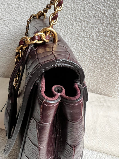 Mulberry Oxblood Deep Embossed Croc Medium Lily (RRP £1095)
