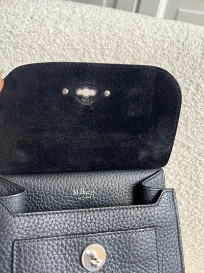 Mulberry Small Black Antony with striped strap