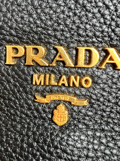 Prada Black Vitello Daino Shoulder Bag