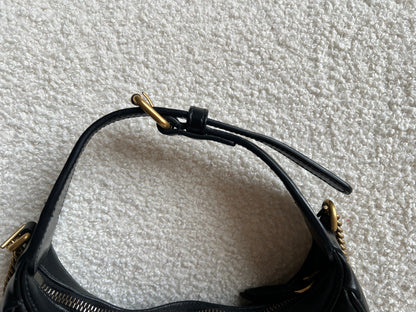 Gucci GG Black Mini Half Moon Marmont Shoulder Bag (RRP £1160)