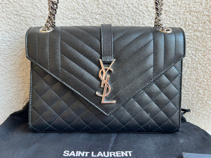Yves Saint Laurent (YSL) Black Medium Envelope Bag (RRP £2,235)