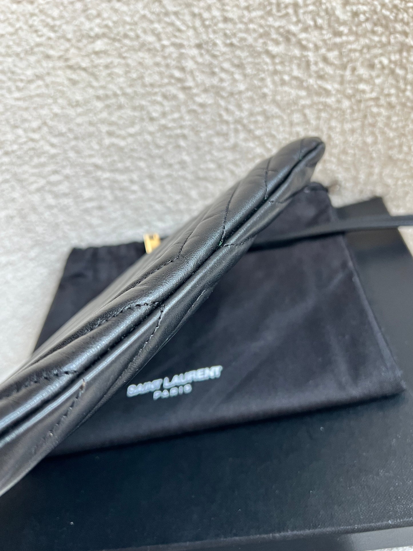 Yves Saint Laurent (YSL) Black Cassandre Clutch Pouch (RRP £580)