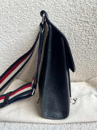 Mulberry Small Black Antony with striped strap