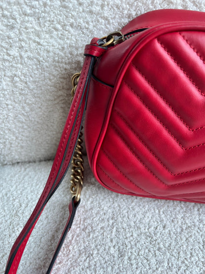 Gucci GG Red Marmont Small Shoulder Bag (RRP £1,440)