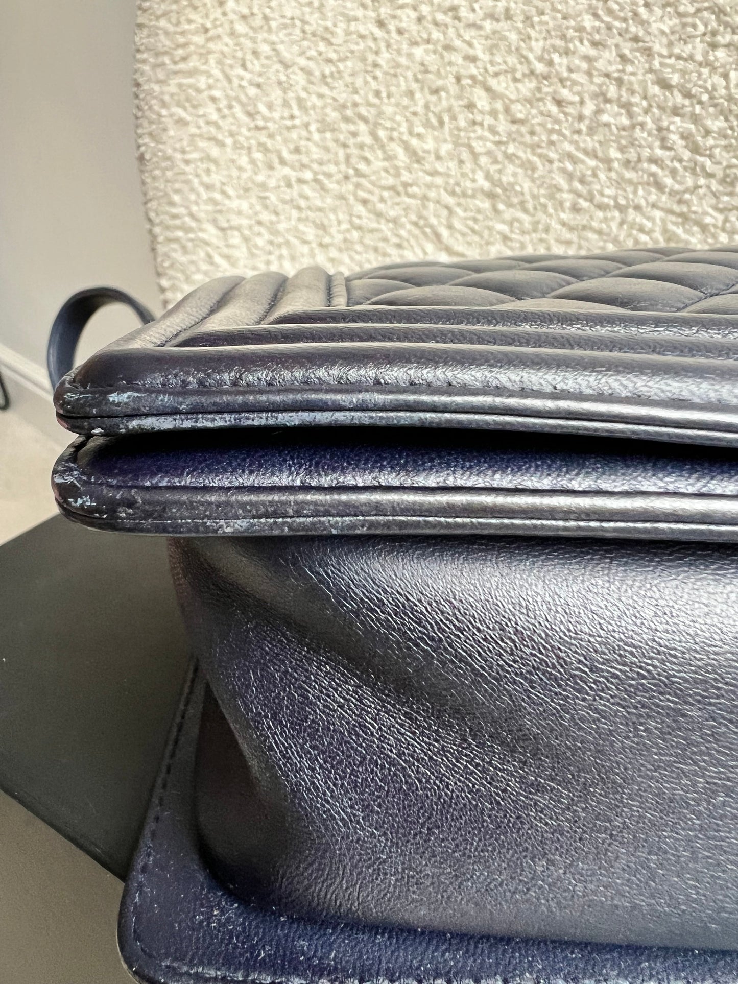 Chanel Navy Blue Lambskin Medium Boy Bag (RRP £5800)
