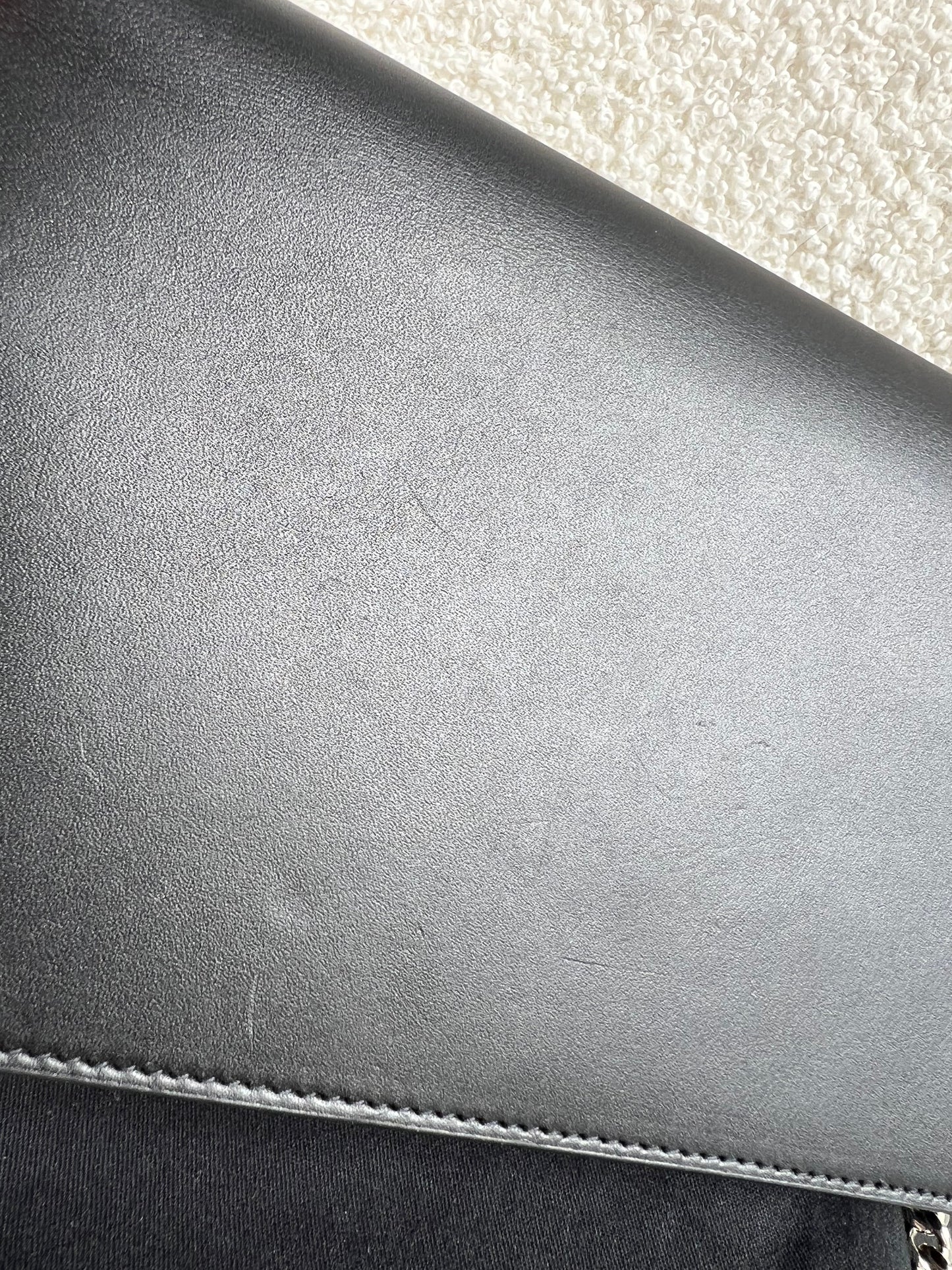 Yves Saint Laurent (YSL) Black Kate Tassel Chain Wallet Silver Hardware (RRP £1,440)