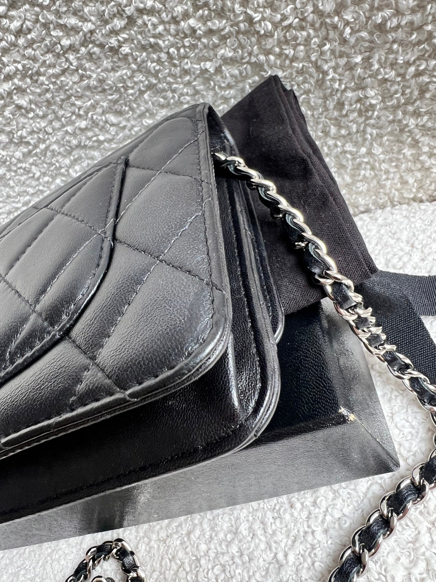 Chanel Wallet on Chain in Black Lambskin Silver Hardware (RRP £2,930)