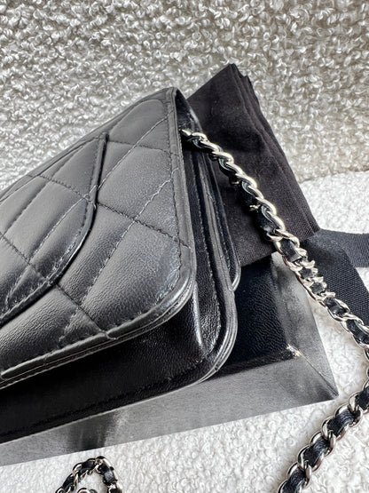 Chanel Wallet on Chain in Black Lambskin Silver Hardware (RRP £2,930)