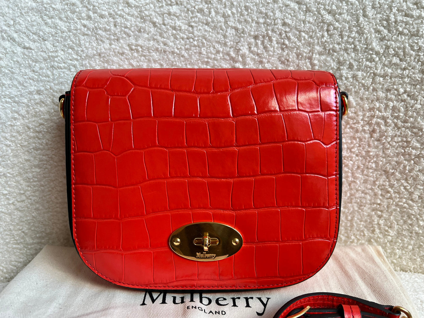 Mulberry Red Croc Small Darley Satchel  (RRP £599)