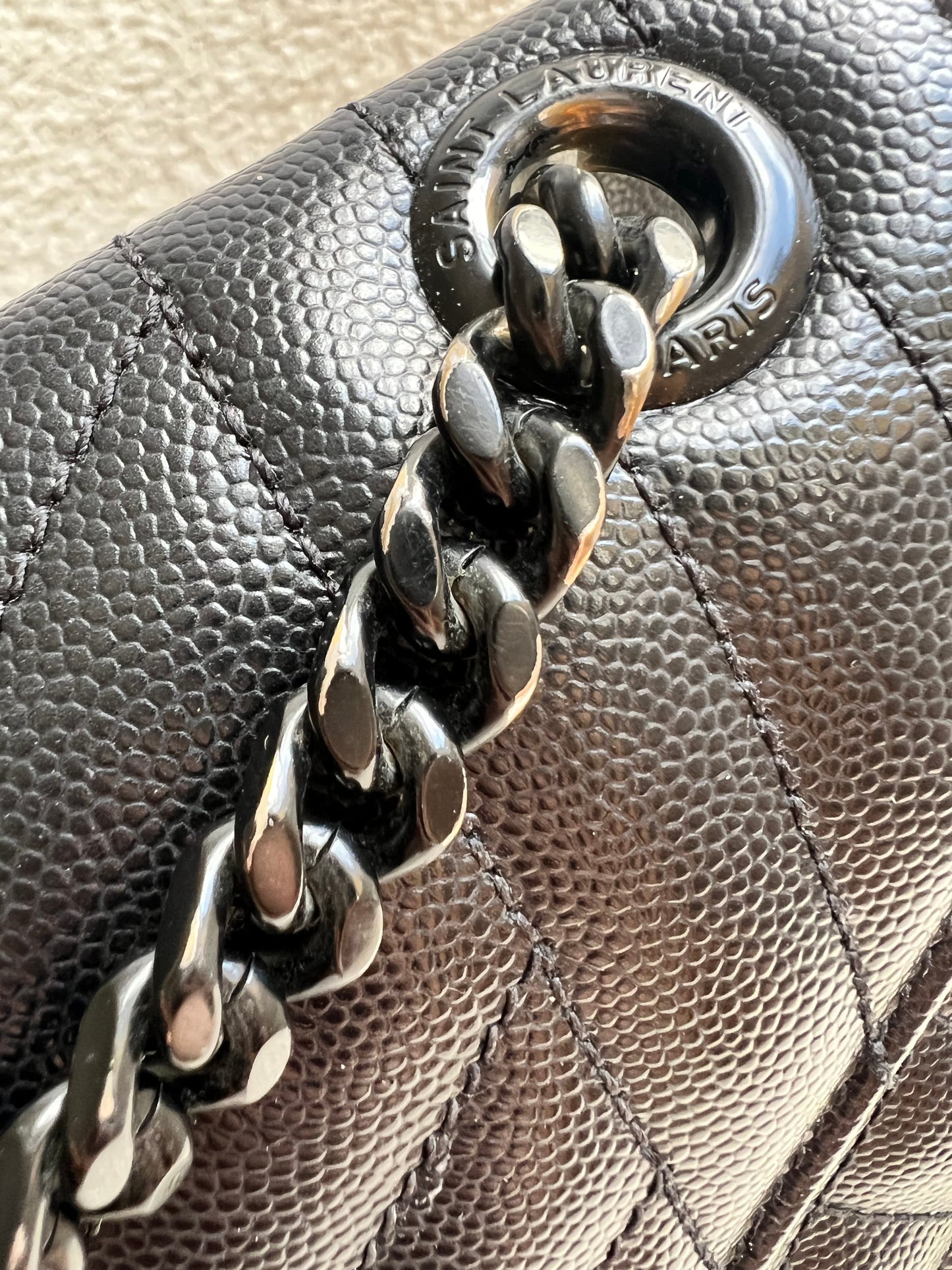Yves Saint Laurent (YSL) Large Black on Black Envelope Bag (RRP £2,400)