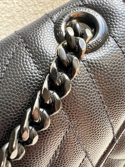 Yves Saint Laurent (YSL) Large Black on Black Envelope Bag (RRP £2,400)