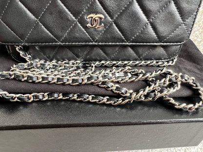 Chanel Wallet on Chain in Black Lambskin Silver Hardware (RRP £2,930)