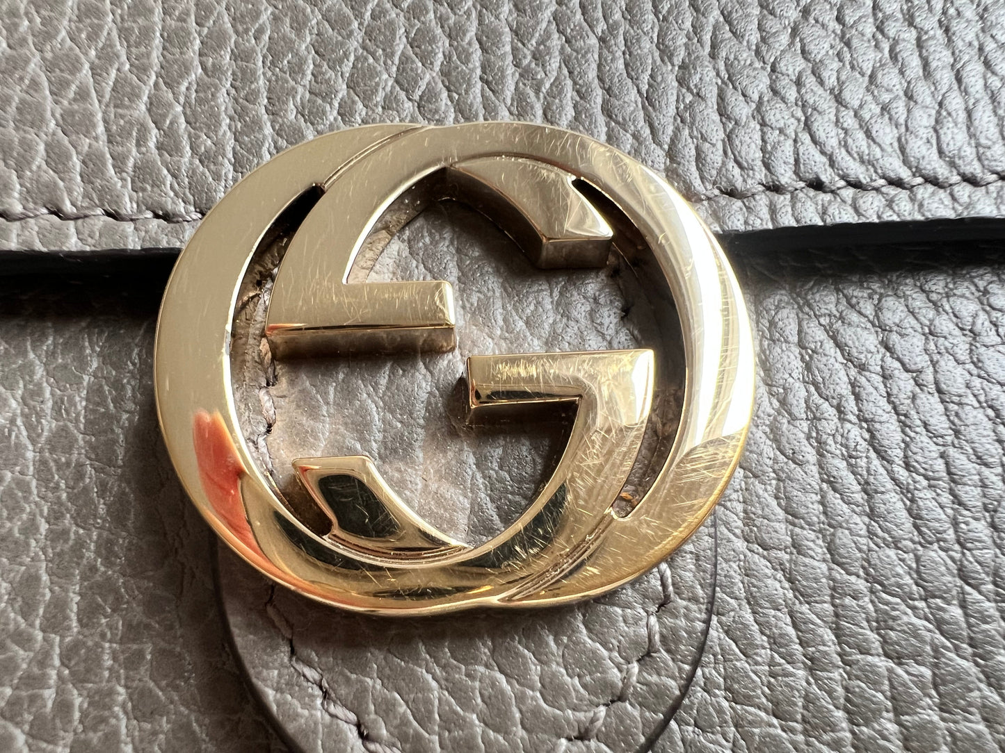 Gucci Dollar Grey Interlocking Chain Wallet